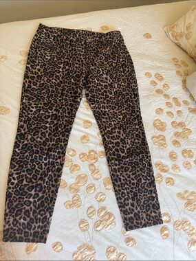 White House Black Market Women's Leopard Print Skinny Jeans - Brown and Black